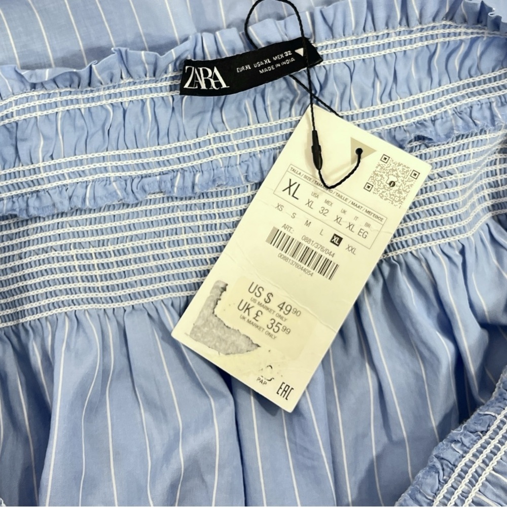 NWT Zara Striped Poplin Halter Mini Dress Size XL - Picture 8 of 10